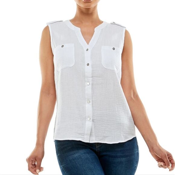 BRAND NEW PERSEPTION CONCEPT SLEEVELESS WOMEN"S BLOUSE SHIRT - Picture 16 of 16